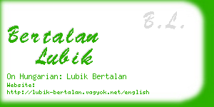 bertalan lubik business card